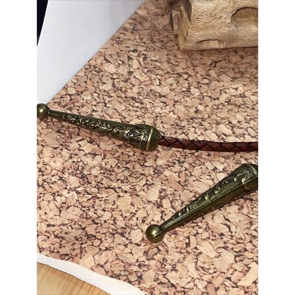 BRONZE Fall copper Gold STARLITE stone Wedding Groom Western Southwest Bolo tie - Picture 5 of 10